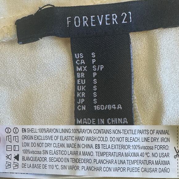 Forever 21 Butter Yellow Button-Front Ruffle Maxi Sundress Soft Girl European - Picture 10 of 10